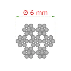 Oceľové lanko ø 6mm (7x7 dr.) /galvanicky pozinkované Oceľové lanko ø 6mm (7x7 dr.) /galvanicky pozinkované
